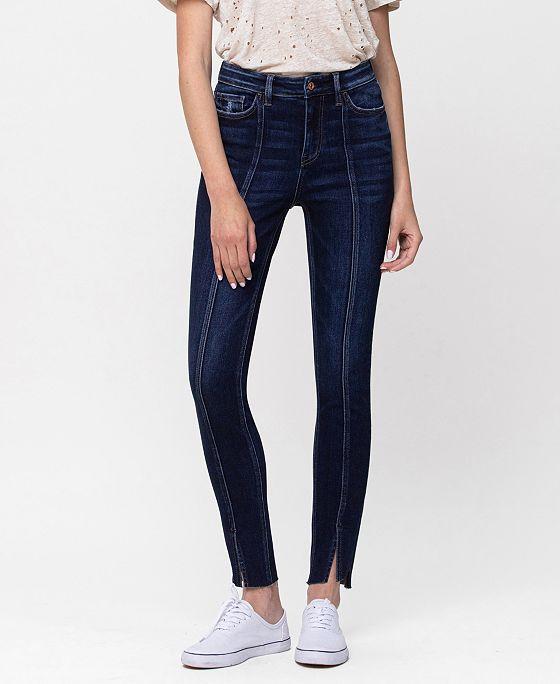 Women's High Rise Ankle Skinny Jeans with Step Hem Detail