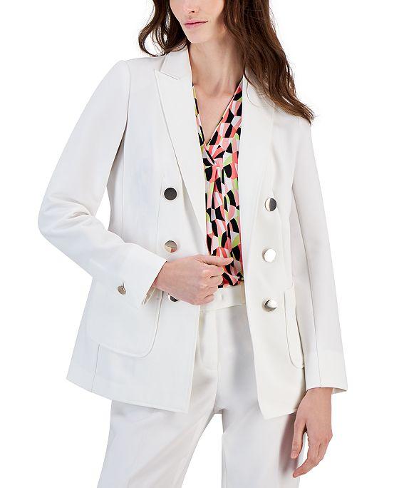 Women's Stretch Faux-Double-Breasted Jacket 