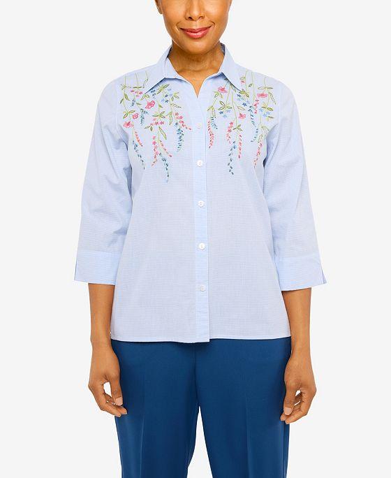 Women's Scenic Drive Embroidered Pinstripe Button Down Shirt