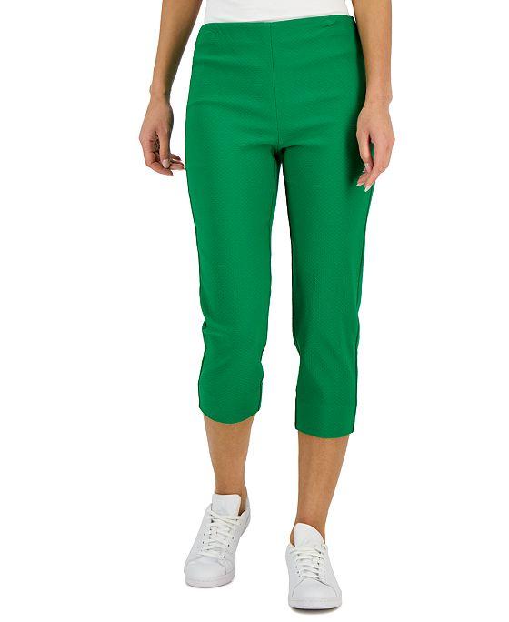 Women's Jacquard Pull-On Capris Pants, Created for Macy's
