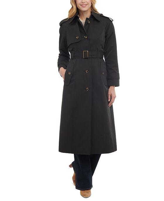 Women's Single-Breasted Hooded Maxi Trench Coat
