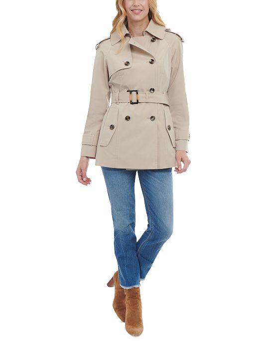Women's Double-Breasted Belted Trench Coat, Created for Macy's