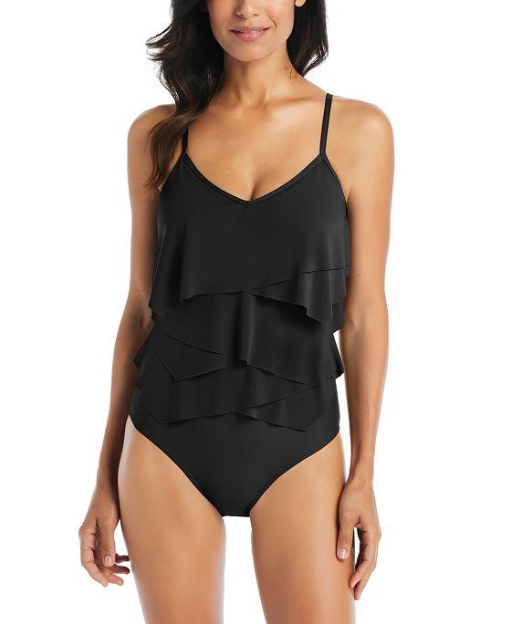 Women's Solid Citizen Tiered One-Piece Swimsuit
