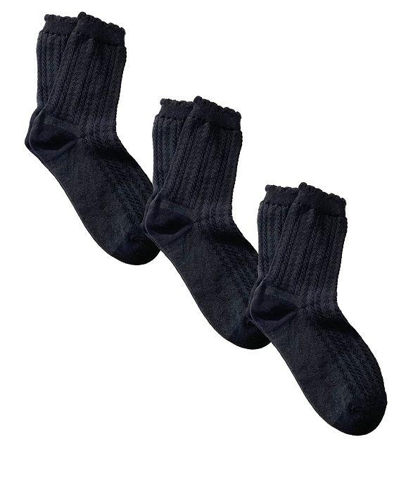 Women's Pointelle Crew Socks, Pack of 3
