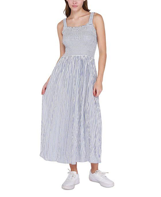 Women's Sleeveless Long Smocked Maxi Dress