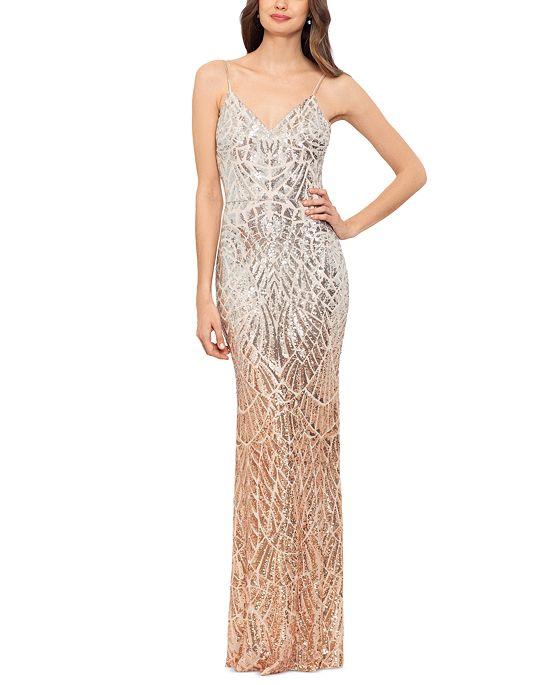 Women's Sequined Low-Back Evening Gown