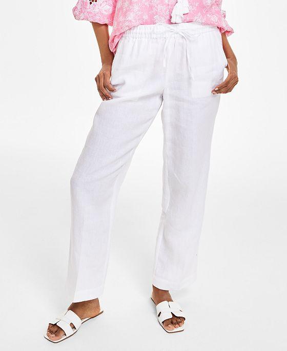 Women's Linen Drawstring Pants, Created for Macy's