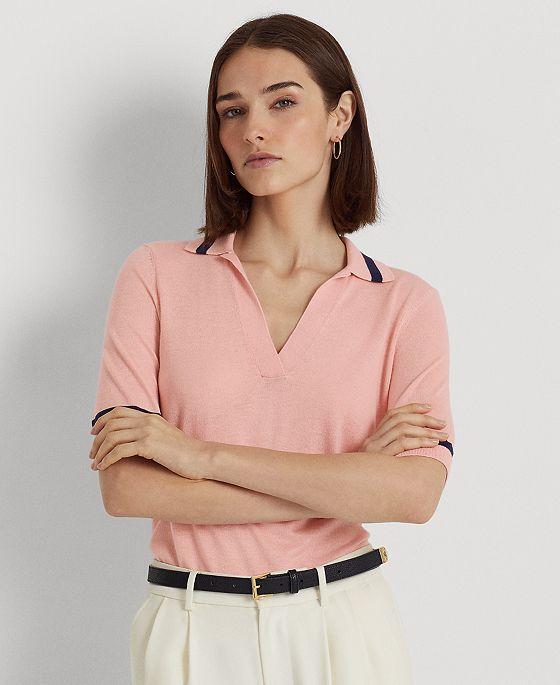 Women's Silk-Blend Short-Sleeve Sweater