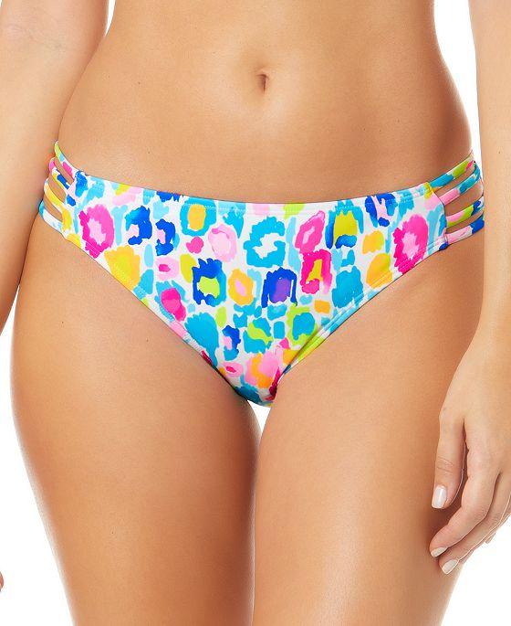 Juniors' Printed Strappy-Side Hipster Bikini Bottoms, Created for Macy's
