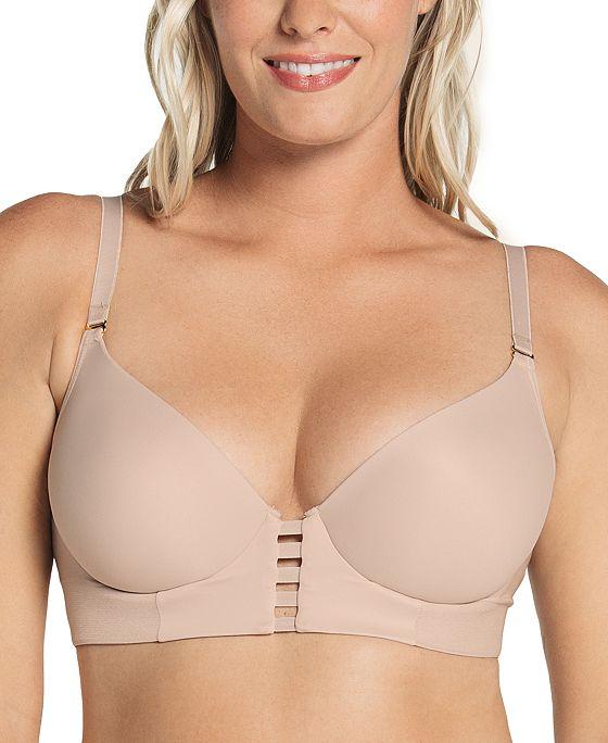 Women's Memory Foam Push-Up Underwire Bustier Bra with Strappy Front, 91010