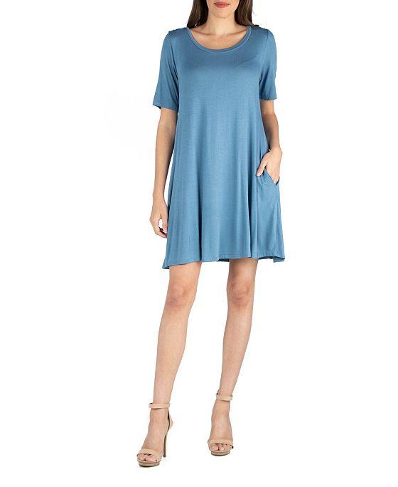 Soft Flare T-Shirt Dress with Pocket Detail