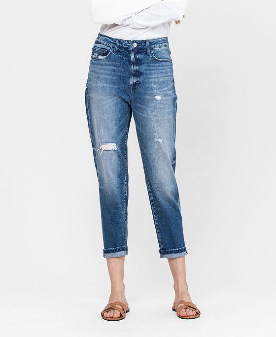 Women's Cuffed Stretch Mom Jeans