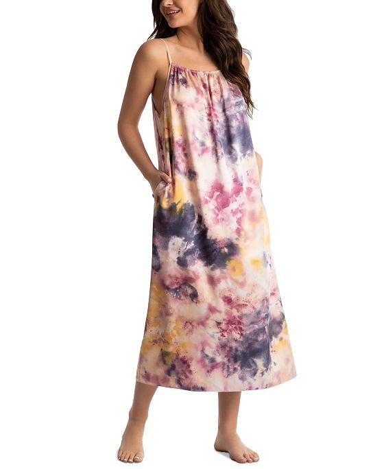 Women's Aurora Printed Satin Sleeveless Gown