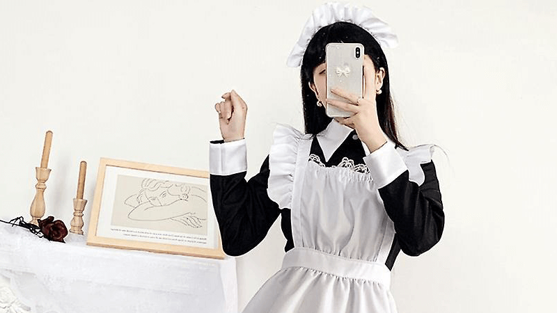 Maid Costume Girls Women Cute Maid Lolita Dress Anime Cosplay Balck White  Dress | eBay